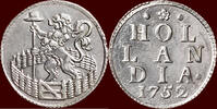 Holland duit NOORDELIJKE NEDERLANDEN (NETHERLANDS) - REPUBLIEK, 1581-1795 - HOLLAND - Zilveren afslag van 1752, Dordrecht -