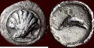 AR 1/20 stater CALABRIA, TARAS (TARENTUM) - or hemilitron, circa 325-280 BC -