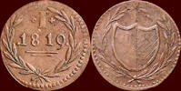 Koninkrijk der Nederlanden 1 Pfenning NEDERLAND (NETHERLANDS, KINGDOM) - WILLEM I, 1815-1840 - of “Bleyensteinse duit” 1819, Frankfurt am Main -