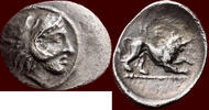 AR Diobol LUCANIA, HERAKLEA - circa 433-380 BC -