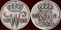 M&uuml;nzen 25 Cents 1825 NEDERLAND (NETHERLANDS, KINGDOM) - WILLEM I, 1815-1... 85,00 EUR  + 9,50 EUR frais d'envoi