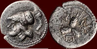 APULIA, ARPI - TIME OF HANNIBAL BARKAS, Carthagian general - AR Triobol or 1/4 Shekel, circa 215-212 BC -