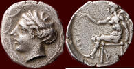 AR Stater BRUTTIUM, TERINA - or didrachm, 445 - 425 BC -