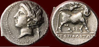 AR Didrachm CAMPANIA, NEAPOLIS - circa 280-241 BC -