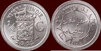 ¼ Gulden NEDERLAND (NETHERLANDS, KINGDOM) - NEDERLANDS OOST-INDIË (DUTCH EAST INDIES) - WILHELMINA, 1890-1948 - 1911, Utrecht -