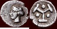 obol CALABRIA, TARAS (TARENTUM) - AR Triante or 1/3 circa 450-380 BC -