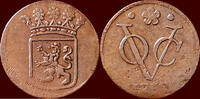 ½ Duit NOORDELIJKE NEDERLANDEN (NETHERLANDS) - REPUBLIEK, 1581-1795 - NEDERLANDS OOST-INDIË (DUTCH EAST INDIES) - V.O.C. - HOLLAND - -