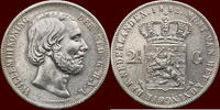 Koninkrijk der Nederlanden 2 &frac12; Gulden 1852 NEDERLAND (NETHERLANDS, KINGD... 85,00 EUR  + 9,50 EUR frais d'envoi