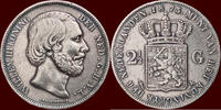Koninkrijk der Nederlanden 2 &frac12; Gulden 1873 NEDERLAND (NETHERLANDS, KINGD... 70,00 EUR  + 9,50 EUR frais d'envoi