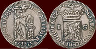Gulden NOORDELIJKE NEDERLANDEN (NETHERLANDS) - REPUBLIEK, 1581-1795 - GELDERLAND -  1735, Harderwijk VF / EF à zfr+