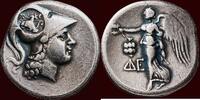 AR Tetradrachme PAMPHYLIA, SIDE - DE(..), magistrate - with countermark for Pergamon (Mysia) - circa 205-190 BC -
