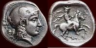AR Drachm THESSALIA, PHARSALOS - SIGNED PIECE OF MASTER DIE CUTTER TELEPHANTOS - circa 400-370 BC -