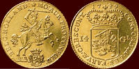 Holland 14 gulden NOORDELIJKE NEDERLANDEN (NETHERLANDS) - REPUBLIEK, 1581-1795 - HOLLAND - Gouden rijder of 1749, Dordrecht -