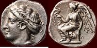 BRUTTIUM, TERINA - AR Nomos or tridrachm, circa 420-400 BC -