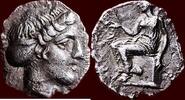 BRUTTIUM, TERINA - AR 1/6 Nomos or triobol, 400-356 BC -