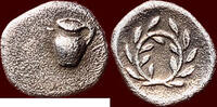 Hemiobol CALABRIA, TARAS (TARENTUM) - AR 1/36 Nomos or circa 450-380 BC -
