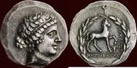 AR Tetradrachme AEOLIS, KYME - METROPHANES, magistrate - circa 165-140 BC -