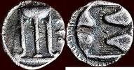 obol BRUTTIUM, KROTON (CROTON) - AR 1/18 Nomos or circa 480-430 BC -