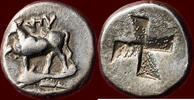 AR Hemidrachm THRACE (THRAKIEN), BYZANTION - or half siglos, 340-320 BC -