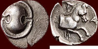 AR Obol BOEOTIA, TANAGRA - 387-374 BC -