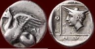 AR Tetrobol THRACE (THRAKIEN), ABDERA - EROPHANEOS, magistrate - or Persian Drachm, 388-387 BC -
