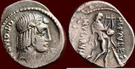 AR Denarius ROMAN REPUBLIC - QUINTUS POMPONIUS MUSA - Rome -
