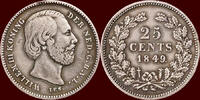 Koninkrijk der Nederlanden 25 Cents NEDERLAND (NETHERLANDS, KINGDOM) - WILLEM III, 1849-1890 - -