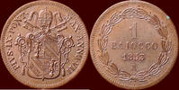 ITALY - PAPAL STATES - PIUS IX, 1846-1878 - 1 Baioccho 1853/2 R, Rome -