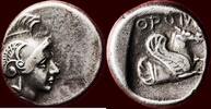 tetrobol MYSIA - ORONTES, satrap of Mysia, circa 362-344 BC - AR Hemisiglos of probably struck in Adramytteion -