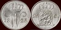 Koninkrijk der Nederlanden 25 Cents NEDERLAND (NETHERLANDS, KINGDOM) - WILLEM I, 1815-1840 - 1825, Utrecht -