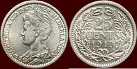 Koninkrijk der Nederlanden 25 Cents NEDERLAND (NETHERLANDS, KINGDOM) - WILHELMINA, 1890-1948 - -