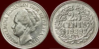 Koninkrijk der Nederlanden 25 Cents NEDERLAND (NETHERLANDS, KINGDOM) - WILHELMINA, 1890-1948 - -