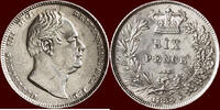  6 Pence 1834 ENGLAND - UNITED KINGDOM - WILLIAM IV, 1830-1837 -  1834, ... 225,00 EUR  + 11,00 EUR frais d'envoi