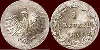 M&uuml;nzen 1 Kreuzer 1856 GERMANY - FRANKFURT, FREIE STADT -  25,00 EUR  + 9,50 EUR frais d'envoi