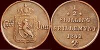  &frac12; Skilling 1841 NORWAY, KINGDOM - CARL XIV JOHAN, 1818-1844 - vf 35,00 EUR  + 9,50 EUR frais d'envoi