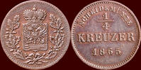  &frac14; Kreuzer 1865 GERMANY - SCHWARZBURG-RUDOLSTADT - FRIEDRICH G&Uuml;NTHER, 18... 10,00 EUR  + 9,50 EUR frais d'envoi