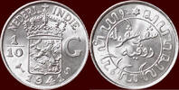 1/10 Gulden NEDERLAND (NETHERLANDS, KINGDOM) - NEDERLANDS OOST-INDIË (DUTCH EAST INDIES) - WILHELMINA, 1890-1948 - 1941 S, San Francisco -