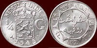 ¼ Gulden NEDERLAND (NETHERLANDS, KINGDOM) - NEDERLANDS OOST-INDIË (DUTCH EAST INDIES) - WILHELMINA, 1890-1948 - 1945 S, San Francisco -