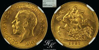 Australia sovereign Gold sovereign 1931 M (Melbourne) NGC MS63 George V Australia -