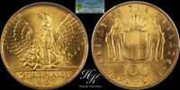 Greece Gold 100 drachmai 1967 (1970) PCGS MS67 Greece 100 DRACHMAI 1967 PCGS MS 67