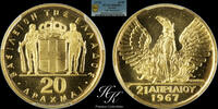 Greece Gold 20 drachmai 1967 (1970)pcgs ms66 proof like Greece 20 DRACHMAI 1970 pcgs ms66 PL