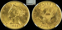 USA 5 DOLLARS 1903 Gold 5 dollars 1903 San Francisco 'coronet head' ngc ... 950,00 EUR  + 35,00 EUR frais d'envoi