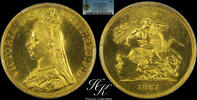 Great Britain 5 Pounds 1887 Gold 5 Pounds (quintuple sovereign) 1887 'Vi... 21000,00 EUR  + 35,00 EUR frais d'envoi