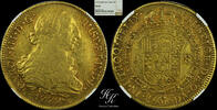 CHILE 8 escudos 1777/6 Gold 8 Escudos 1777/6 NGC XF40 - Carlos III /Char... 6000,00 EUR  + 40,00 EUR frais d'envoi