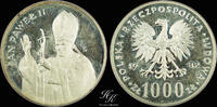 poland 1000 zloty 1982 Silver proof 1000 Zlotys Pope John Paul II Poland PP 65,00 EUR  + 40,00 EUR frais d'envoi
