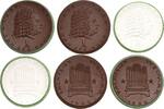 Porzellanmedaillen Braune Porzellanmedaille - Spendenmedaillen Staatliche Manufaktur Meißen Weimar -