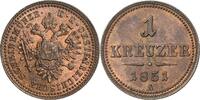 Kreuzer 1851, Kaiserreich Österreich Franz Joseph I. 1848-1916 Stempelglanz