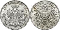 Hamburg 5 Mark 1908 Sehr sch&ouml;n-vorz&uuml;glich 100,00 EUR  + 18,00 EUR frais d'envoi