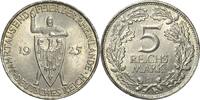  5 Reichsmark 1925 Min. Randfehler, vorz&uuml;glich-pr&auml;gefrisch 170,00 EUR  + 18,00 EUR frais d'envoi