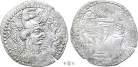 Nezak Huns dirhem nycky MLK - a ('Nezak King' in Pahlawi), Kapishi, -